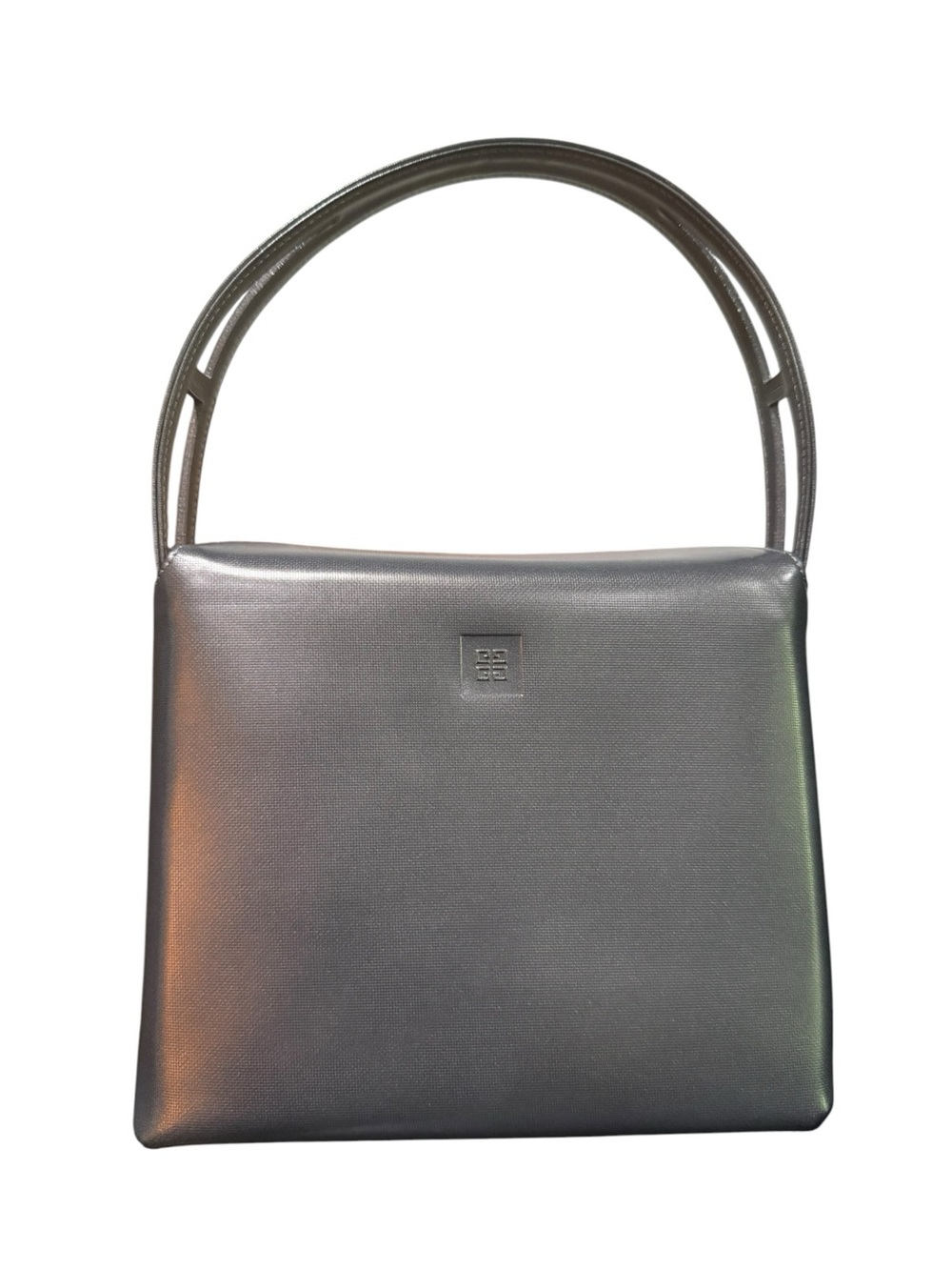Vintage Givenchy Maroquinerie Gunmetal Structured Top Handle Satchel Japan - Picture 10 of 11